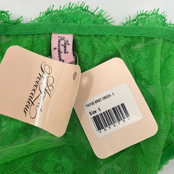Agent Provocateur Payge Green Brief AP5 Extra Large NWT